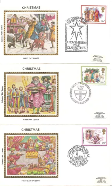 Great Britain SC # 1006-1010 Christmas 1982FDC . 5 Cover Set.  Colorano  Cachet.