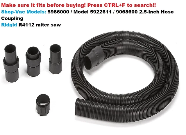Black Long Reach Vacuum Hose Fit For All Brands and Models Listed