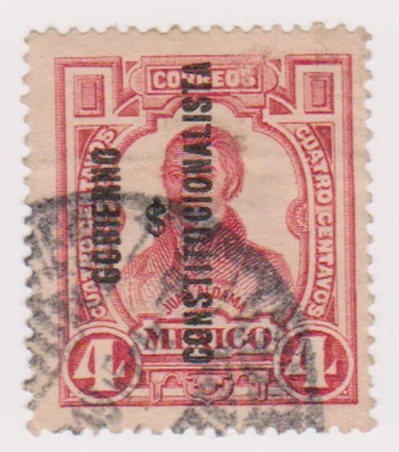 (MCO-104) 1910 Mexico 4c red J. ALDAMA with O/P