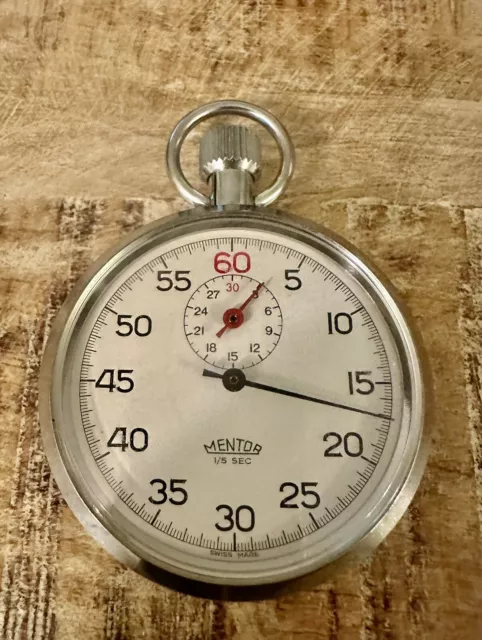 VINTAGE MENTOR 1 5 SEC Mechanical Swiss Base Metal Stop Watch STUNNG CONDITION 49.95 PicClick UK