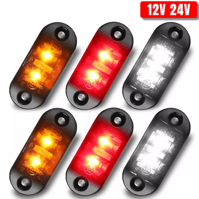 2x LED Seitenmarkierungsleuchte rot gelb weiß 12V 24V LKW E4 Begrenzungsleuchten