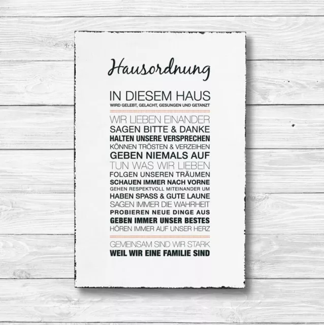 Wandschild Dekoschild Schild Shabby Chic Vintage Geschenk HAUS ORDNUNG 20 x 30cm