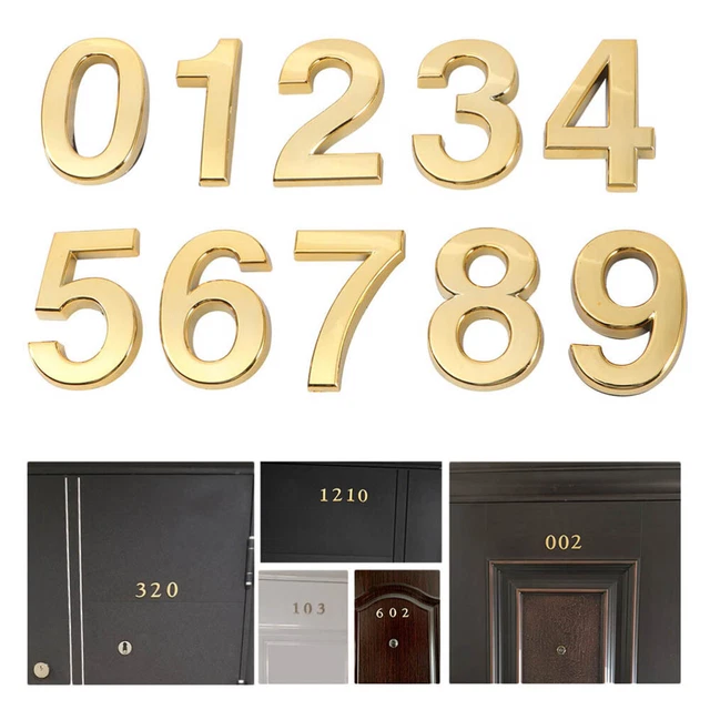 10 piezas 7 cm Signo Número Estereoscópico Placa Moderno Número Casa Hotel Puerta