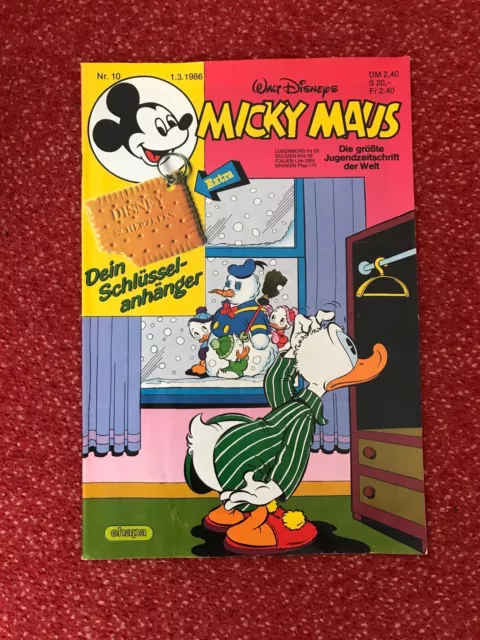 Walt Disneys Micky Maus Heft Nr. 10 vom 01.03.1986, mit Extra Schlüsselanhänger