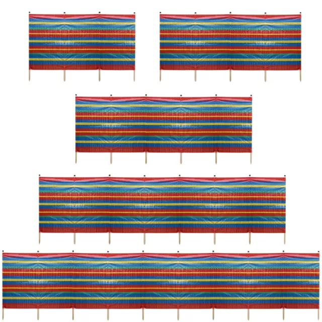 4-10 Pole Windbreak Beach Holiday Camping Garden Wind Breaker Shelter Sun Screen