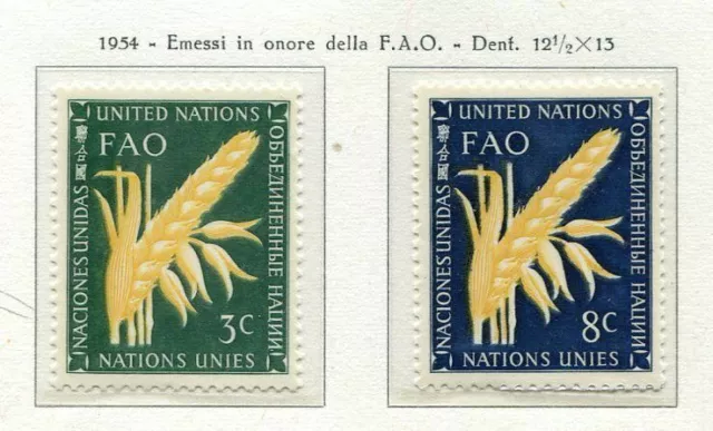 19008) UNITED NATIONS (New York) 1954 MNH** Nuovi** FAO