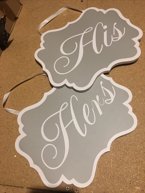 Letrero de boda para sillas de Mr and Mrs His and Hers