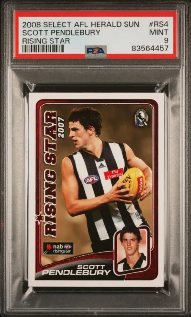 2008 Herald Sun Scott Pendlebury Rookie Card Graded PSA 9 AFL