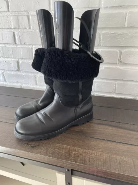 La Canadienne Kosmo Shearling Lined Women Winter Warm Black Boots Sz 10 M