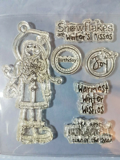 Weihnachtshandwerk Stempelset Schneeflocke Freunde Freude Handschuhe Kartenherstellung kein Block 2