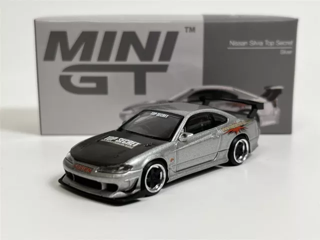 Nissan Silvia Top Secret Silver RHD 1:64 Scale Mini GT MGT00545R