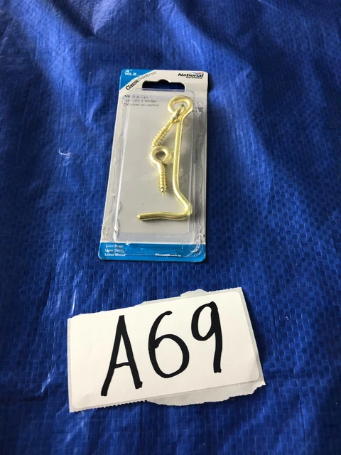 National Solid Brass 4 In. Hook & Eye Bolt N247742  - 1 Each