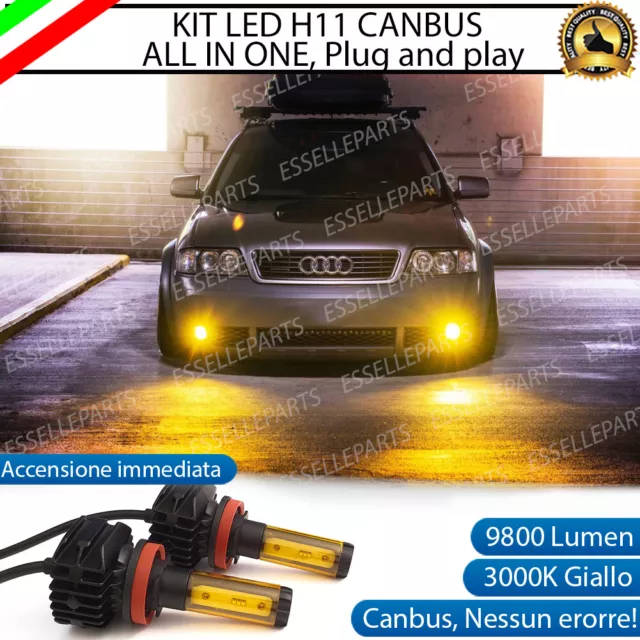 Kit Led H11 3000K Giallo Canbus Xenon 9800 Lm Lumen Reali Luce Calda