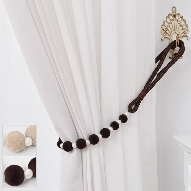Curtains Rope Pearls Tie Backs Window Tiebacks Holdbacks Pearl Curtain Accessory