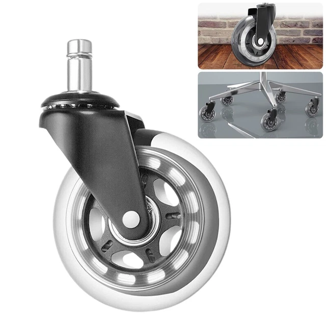 1 Pièce Bureau Chaise Roulette Caoutchouc Pivot Roues de Rechange Lourd Service