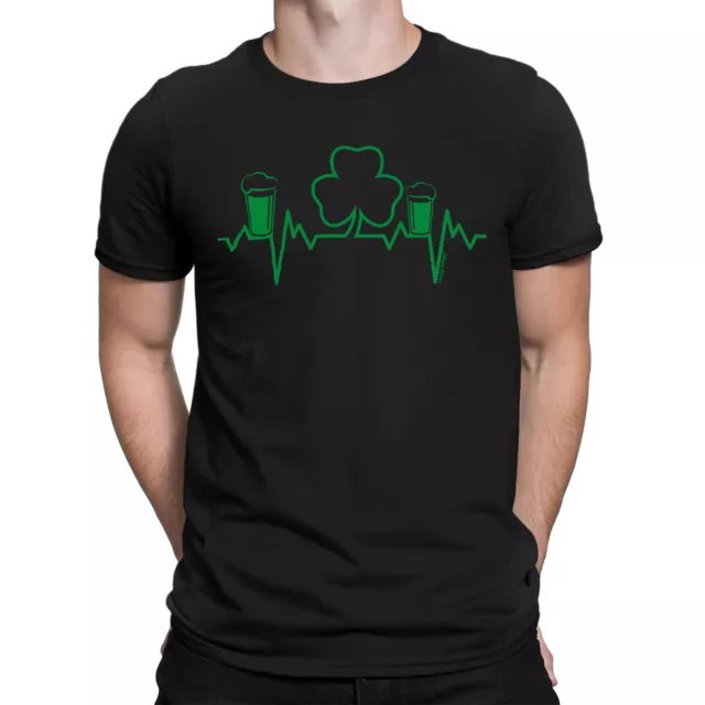 IRISH HEARTBEAT Organic T-Shirt St Patricks Day Ireland Paddy Leprechaun Saint