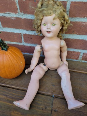 18" 1930s Composition Ideal Shirley Temple Doll sold as is see photos