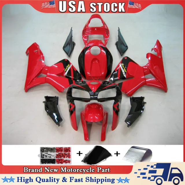 ABS Injection Mold Bodywork Fairing Kit For Honda CBR600RR 2005 2006 F5 Red  F2