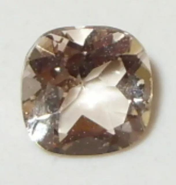 .84ct BRAZIL PASTEL PEACHY PINK MORGANITE SQUARE CUSHION CUT 6mm WoW *$1NR*