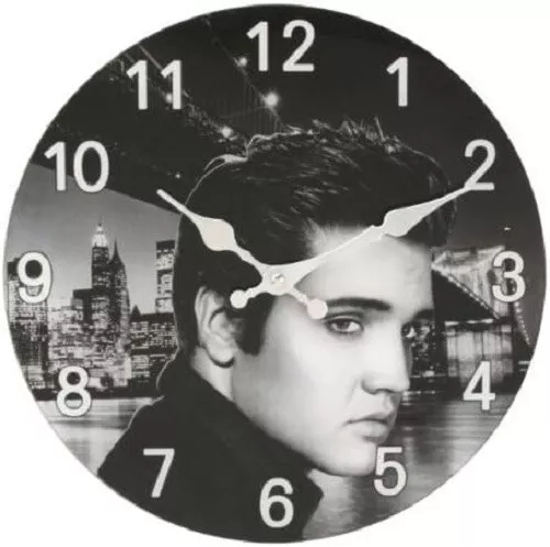 Iconic Collection Elvis and New York Hometime Glass 30CM Wall Clock