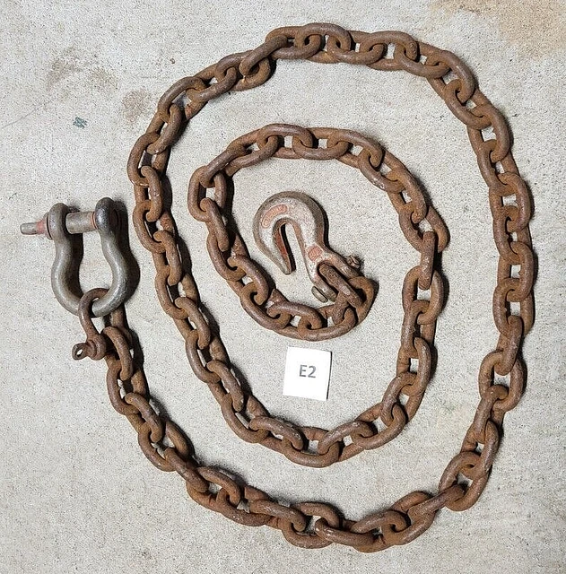 3/8" X 8' Heavy Duty Tow Chain Automotive Truck Towing Log Chain E2
