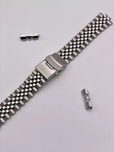 New 20mm SEIKO Jubilee Armis Strap Bracelet Gents STAINLESS Steel Curved End.