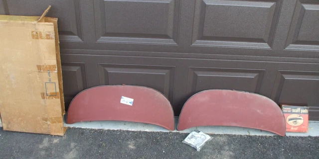 Foxcraft Fws-67 Ford 1967 Galaxie 500 Fender Skirts Pair & Sp-42 Scuff Pads Nos
