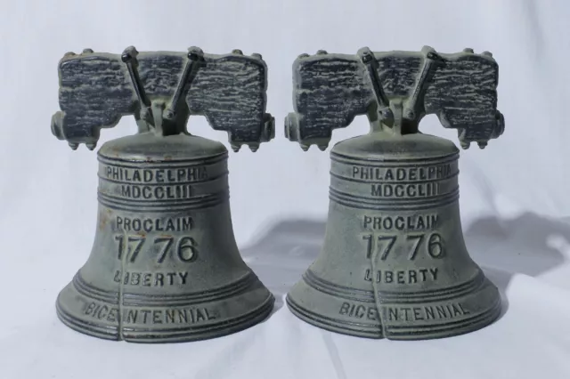 Virginia Metalcrafters Bicentennial 1776 Liberty Bell Bookends