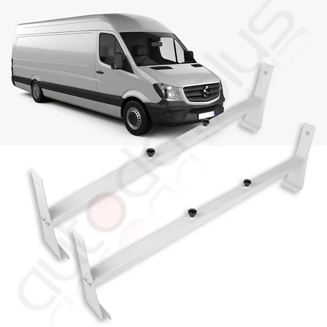 White Van Ladder Rack Roof Cargo Universal Steel Bars 600lb capacity Werner NEW