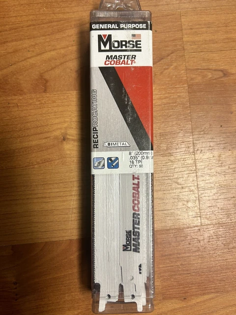 MORSE Master Cobalt Reciprocating Saw Blade 8" x 3/4" 18TPI RB818T50 (50 pack)
