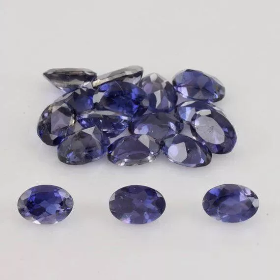 Natural Iolite Oval Faceted Cut 5x7mm To 6x8mm Wholesale Loose Gemstone