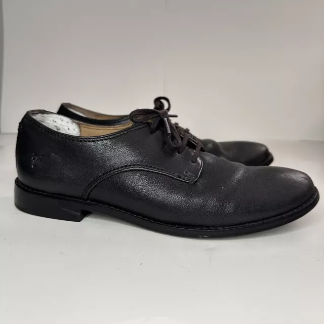 Frye Anna Oxford Shoes Black Leather Women's Size 7M Academia