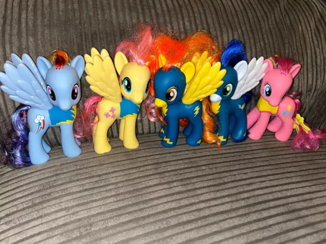 Set of 5 My Little Pony Wonderbolts Spit Fire Bundle 2010 Hasbro figures horses