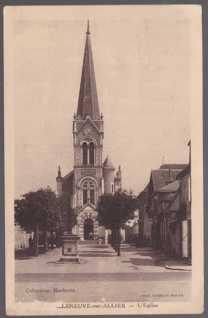 VILLENEUVE sur ALLIER 03 CPA written to Mr COLMAN rue la Frette 95 Cormeilles 1937