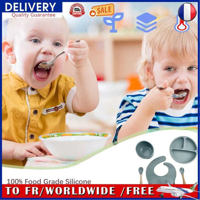 5pcs/Set Baby Feeding Set with Suction Cup Feeding Tableware Children Dinnerware
