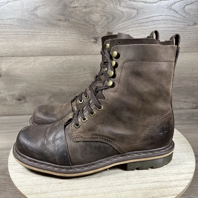 DR MARTENS PIER Boots Mens 12 Black Leather Cap Toe Lace Up  display picture 1
