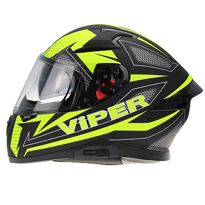 VIPER V95 MOTO FULL FACE Crash Corsa Casco Moto Sports DVS Pinlock 3