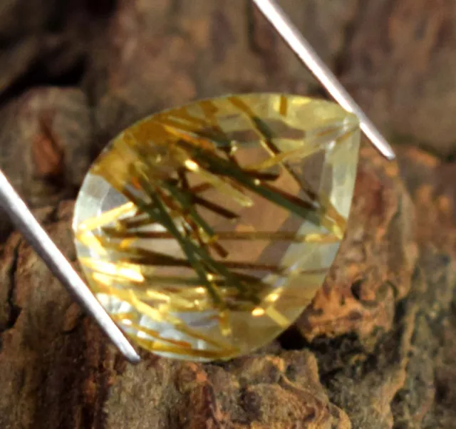 Natural Brazilian Golden Yellow Rutilated Quartz Gemstone Mix Shape Certified