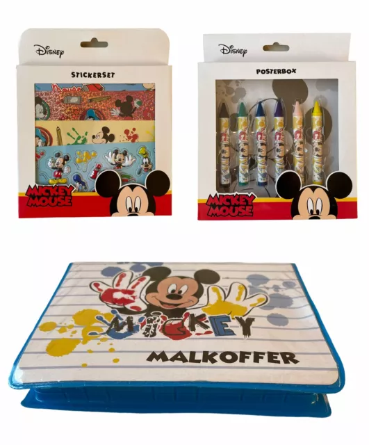 Disney Mickey Mouse Posterbox 22 tlg. Stickerset 4 tlg. oder Malkoffer 25 tlg.