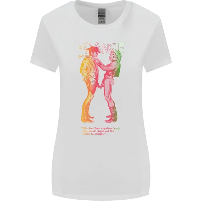 Come Worn By Sid Vicious Nuda Cowboy Lgbt Donna più Ampia Taglio T-Shirt