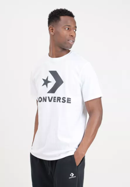 CONVERSE T-shirt Uomo Bianco MANICA CORTA T-shirt da uomo bianca logo star chevr