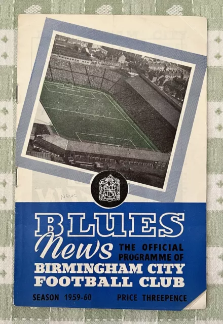 Football Programme - Birmingham City v Newcastle U - Division 1 - 26th Aug 1959