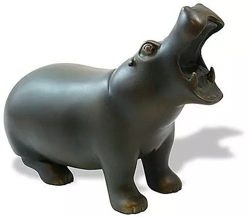 Hippopotamus Bronze Sculpture Statue Francois Pompon France Bonded Bronze Hippo