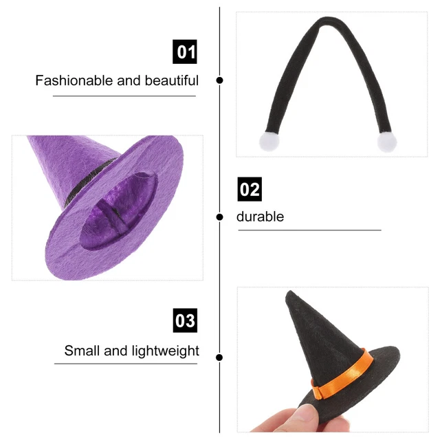 6 PCS MINI Liquor Bottles Halloween Witch Hat Hats Wine Accessories £7.