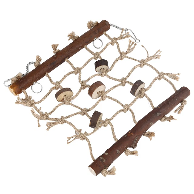 1PC Käfig Vogel Papagei Spielzeug Hanf Seil Klettern Leiter Vögel Natürliches