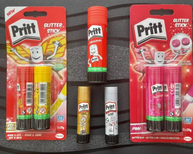 Pritt Klebestift ohne Lösungsmittel - 11 g, 22 g, 43 g - 20g pink etc - Stick