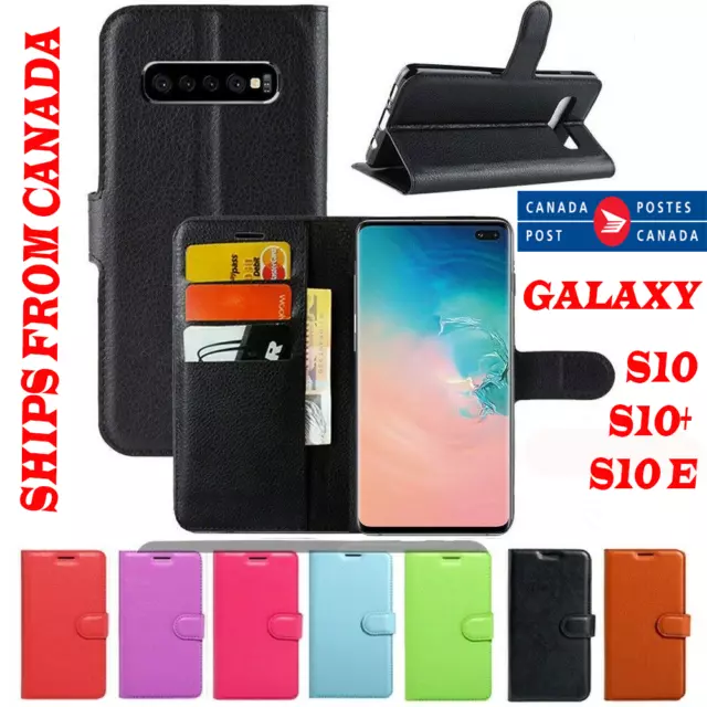 For Samsung Galaxy S10e S10 Plus Wallet Case Leather Card Holder Flip Full Cover