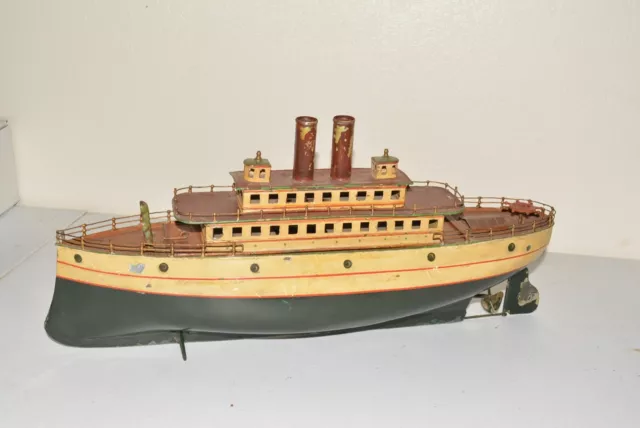 CARETTE (BING MARKLIN) Prewar Live Steam Tin Toy (Wind up) Boat