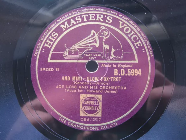 Joe Loss 78 Rpm And Mimi / Turn Over A New Leaf 1947 Hmv B.d.5994
