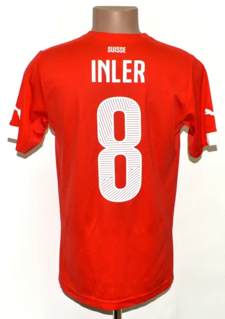 Switzerland National Team 2014/2015 Home Football Shirt Puma Inler #8 M